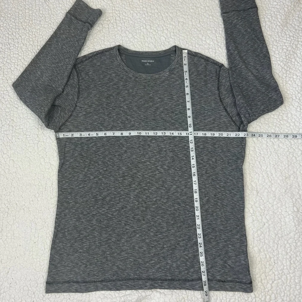 Banana Republic Thermal Shirt Men's XL Heather Gray Red Set of 2 Long Sleeve